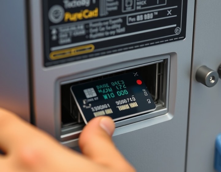 Self-service terminal fitted with anti-skimming protection